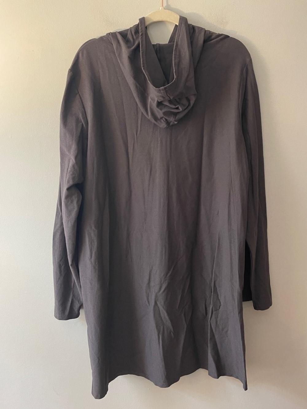 Eileen Fisher Zip Hooded Jacket XL Charcoal Stretch Viscose Long Cardigan NWOT - Picture 6 of 6
